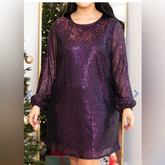Purple Glitter Dress NWT